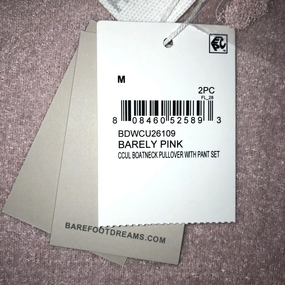 Barefoot Dreams CozyChic Ultra Lite Pullover and Pant Lounge Set Barely Pink M